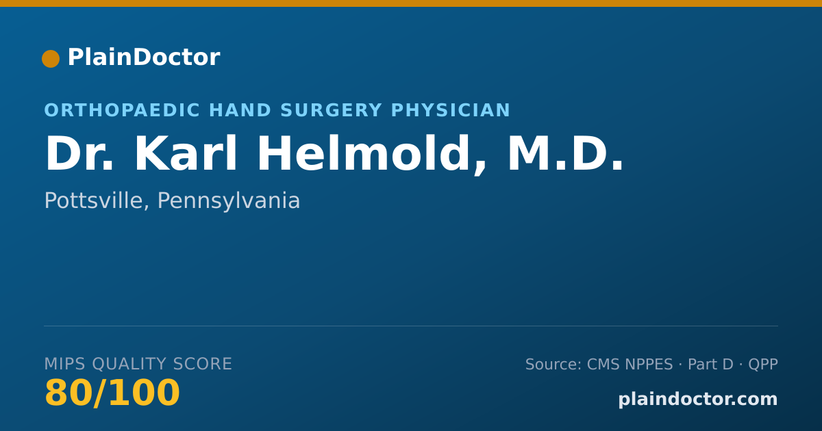 Shareable card for Karl Helmold, M.D. - Orthopaedic Surgery Physician, Pottsville, PA