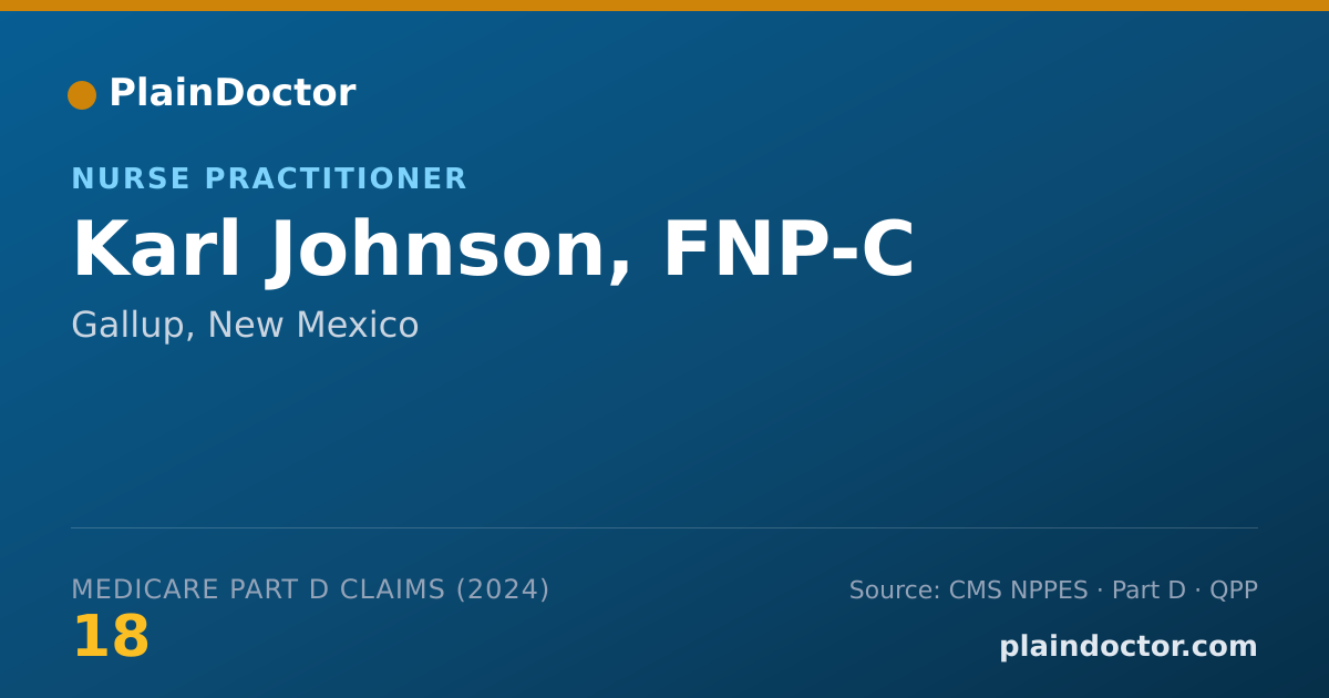 Shareable card for Karl Johnson, FNP-C - Nurse Practitioner, Gallup, NM