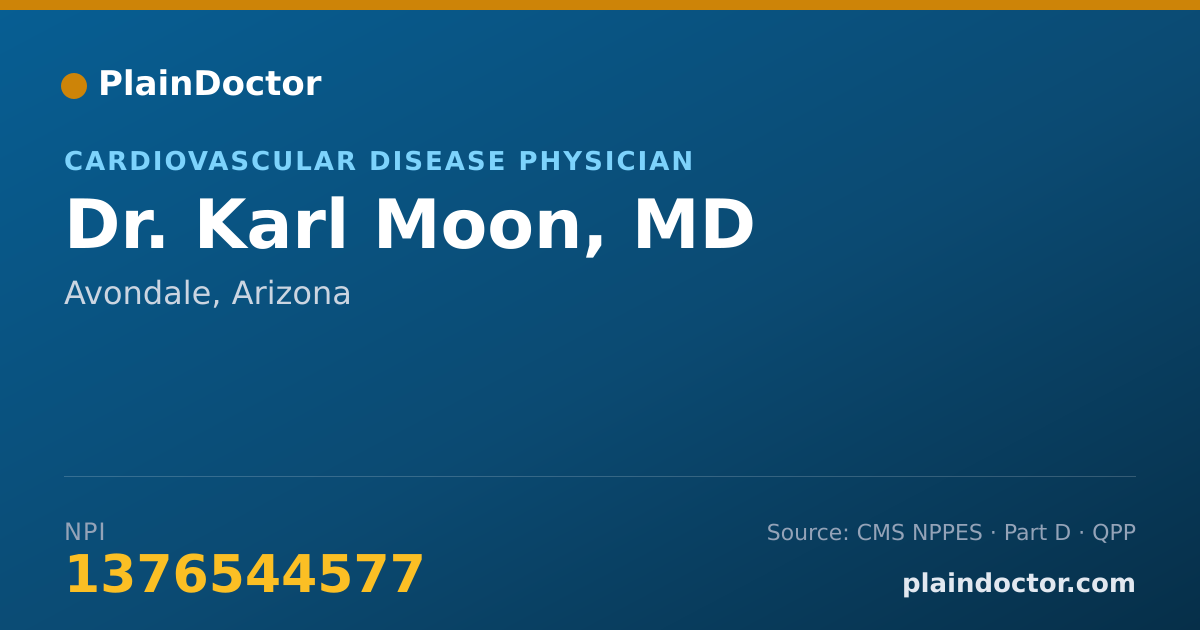 Shareable card for Karl Moon, MD - Cardiovascular Disease Physician, Avondale, AZ