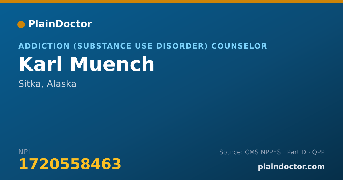 Shareable card for Karl Muench - Addiction (Substance Use Disorder) Counselor, Sitka, AK