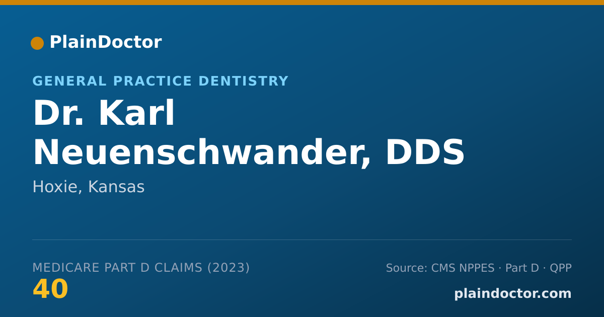 Shareable card for Karl Neuenschwander, DDS - General Practice Dentistry, Hoxie, KS