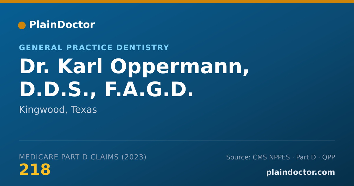 Shareable card for Karl Oppermann, D.D.S., F.A.G.D. - General Practice Dentistry, Kingwood, TX