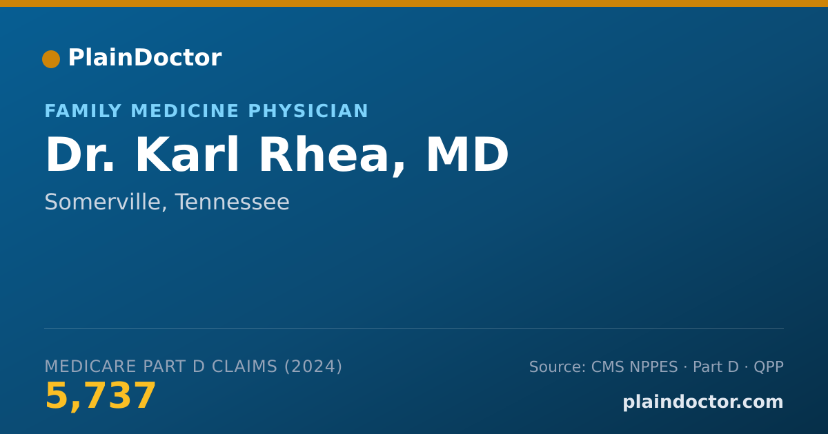 Shareable card for Karl Rhea, MD - Family Medicine Physician, Somerville, TN