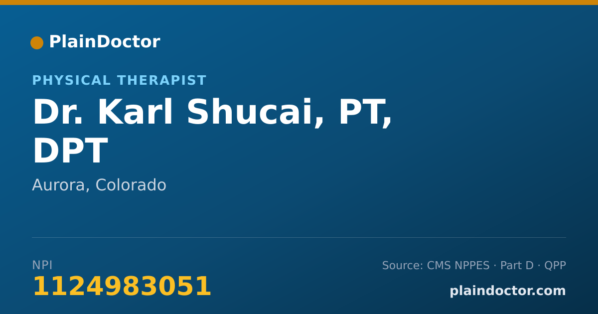 Shareable card for Karl Shucai, PT, DPT - Physical Therapist, Aurora, CO