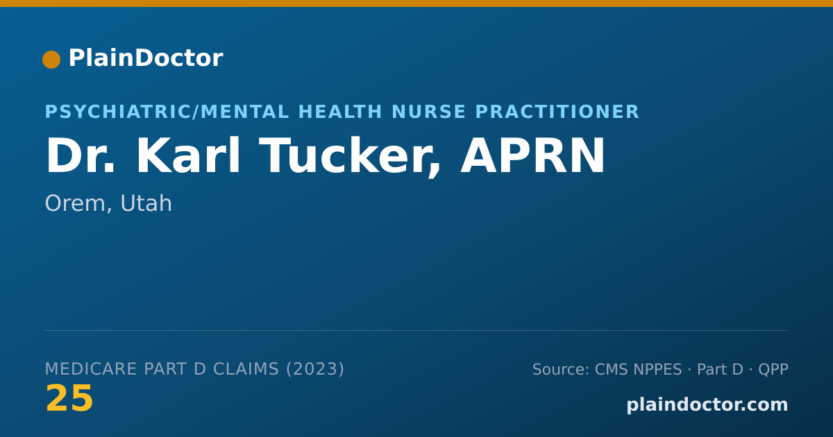 Shareable card for Karl Tucker, APRN - Psychiatric/Mental Health Nurse Practitioner, Orem, UT