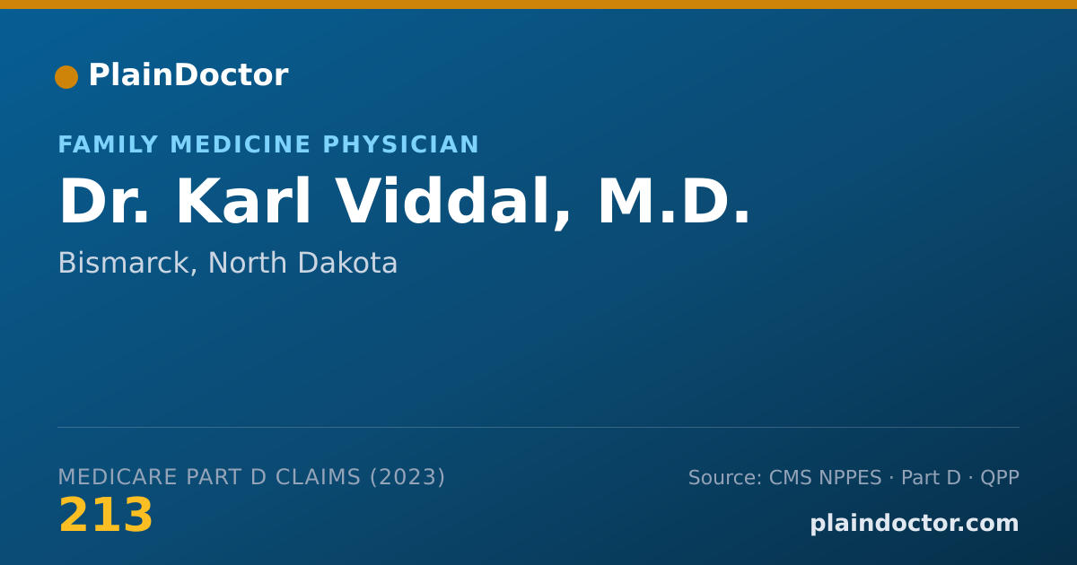 Shareable card for Karl Viddal, M.D. - Family Medicine Physician, Bismarck, ND