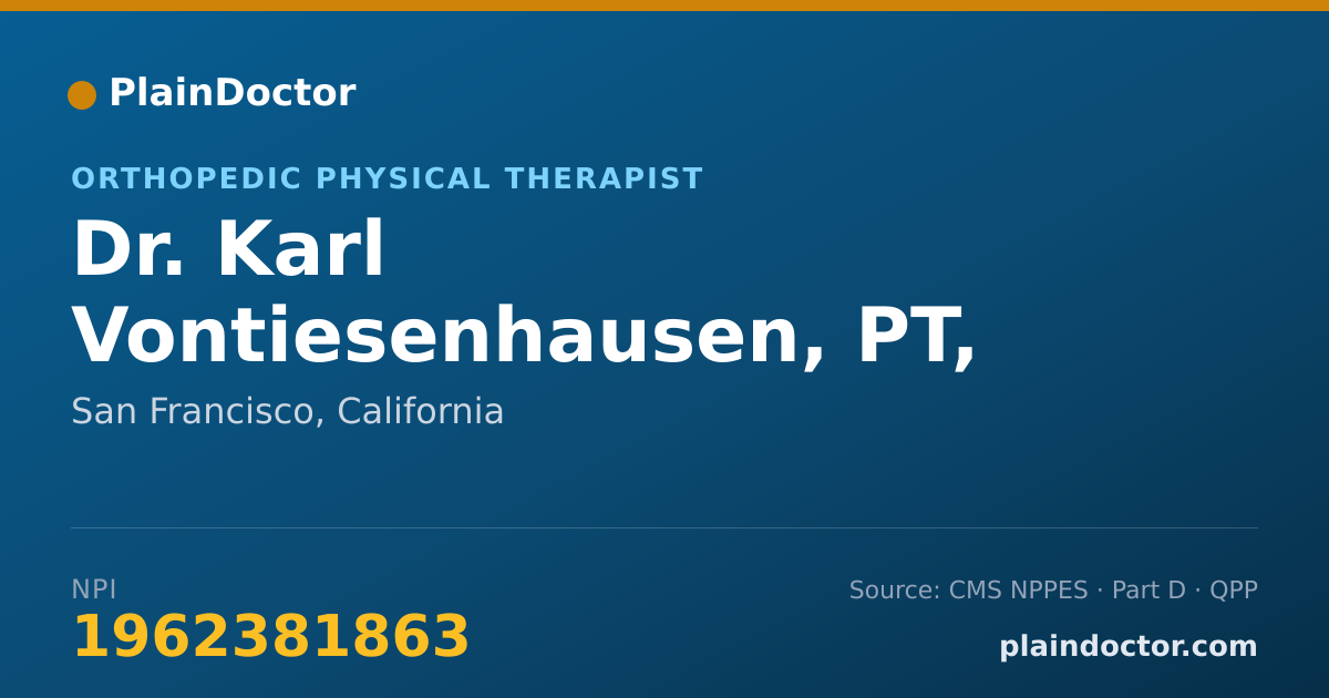Shareable card for Karl Vontiesenhausen, PT, DPT, OCS - Orthopedic Physical Therapist, San Francisco, CA