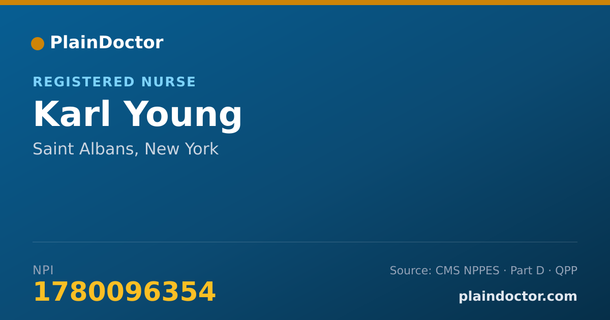 Shareable card for Karl Young - Registered Nurse, Saint Albans, NY