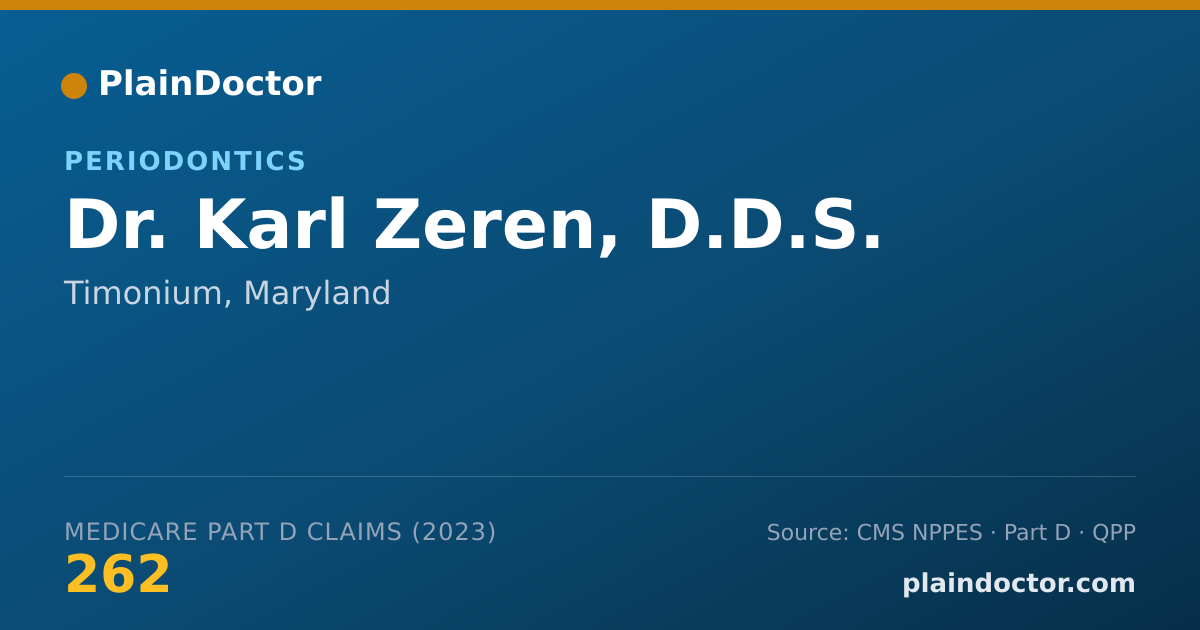 Shareable card for Karl Zeren, D.D.S. - Periodontics, Timonium, MD