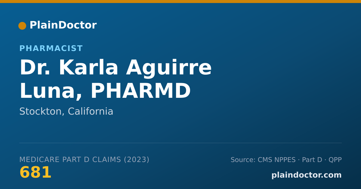 Shareable card for Karla Aguirre Luna, PHARMD - Pharmacist, Stockton, CA