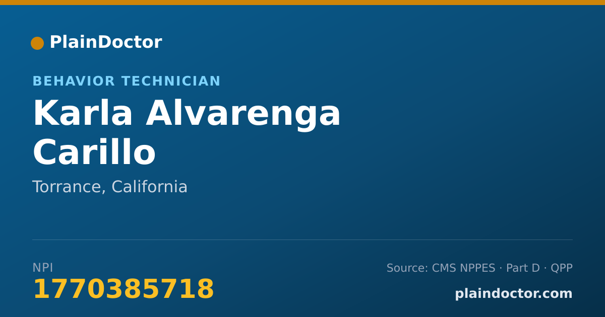 Shareable card for Karla Alvarenga Carillo - Behavior Technician, Torrance, CA