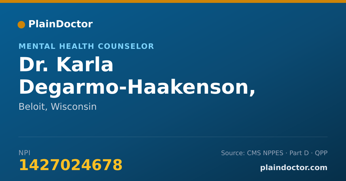 Shareable card for Karla Degarmo-Haakenson, LCSW - Mental Health Counselor, Beloit, WI