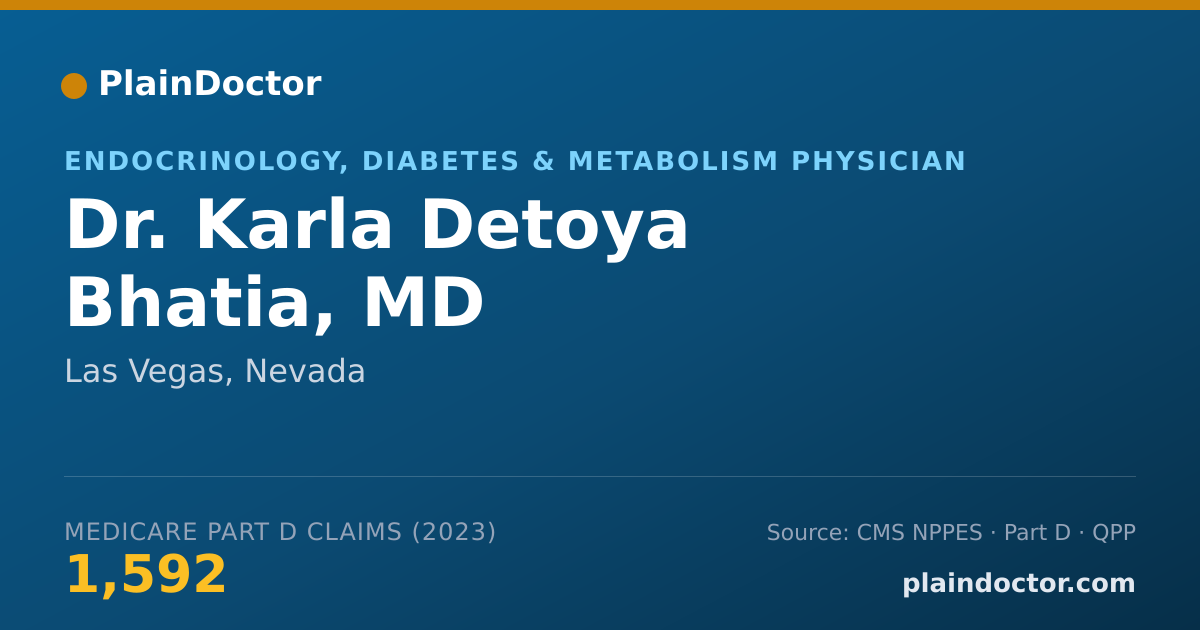 Shareable card for Karla Detoya Bhatia, MD - Endocrinology, Diabetes & Metabolism Physician, Las Vegas, NV