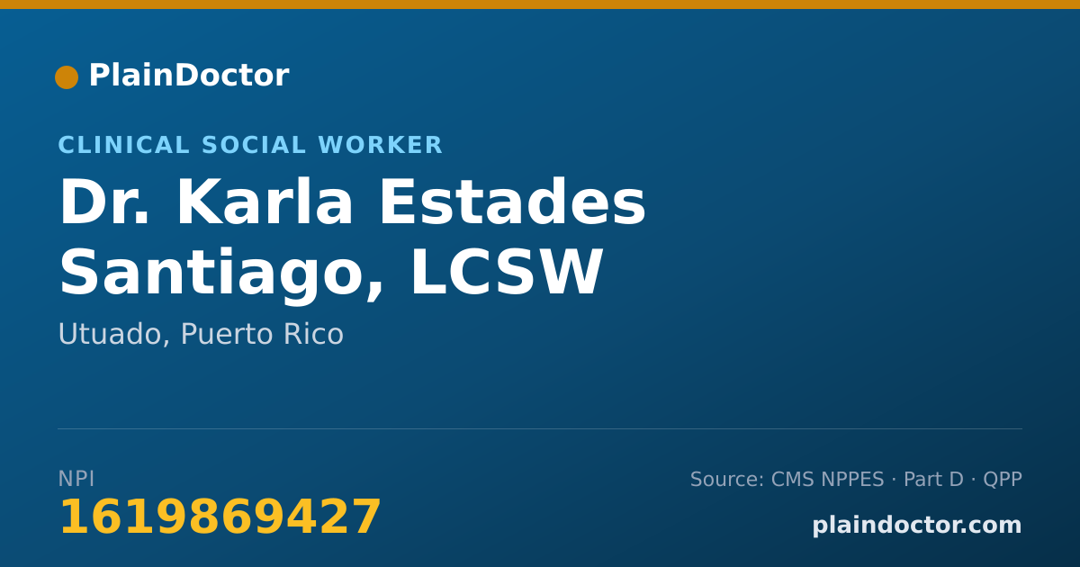 Shareable card for Karla Estades Santiago, LCSW - Clinical Social Worker, Utuado, PR