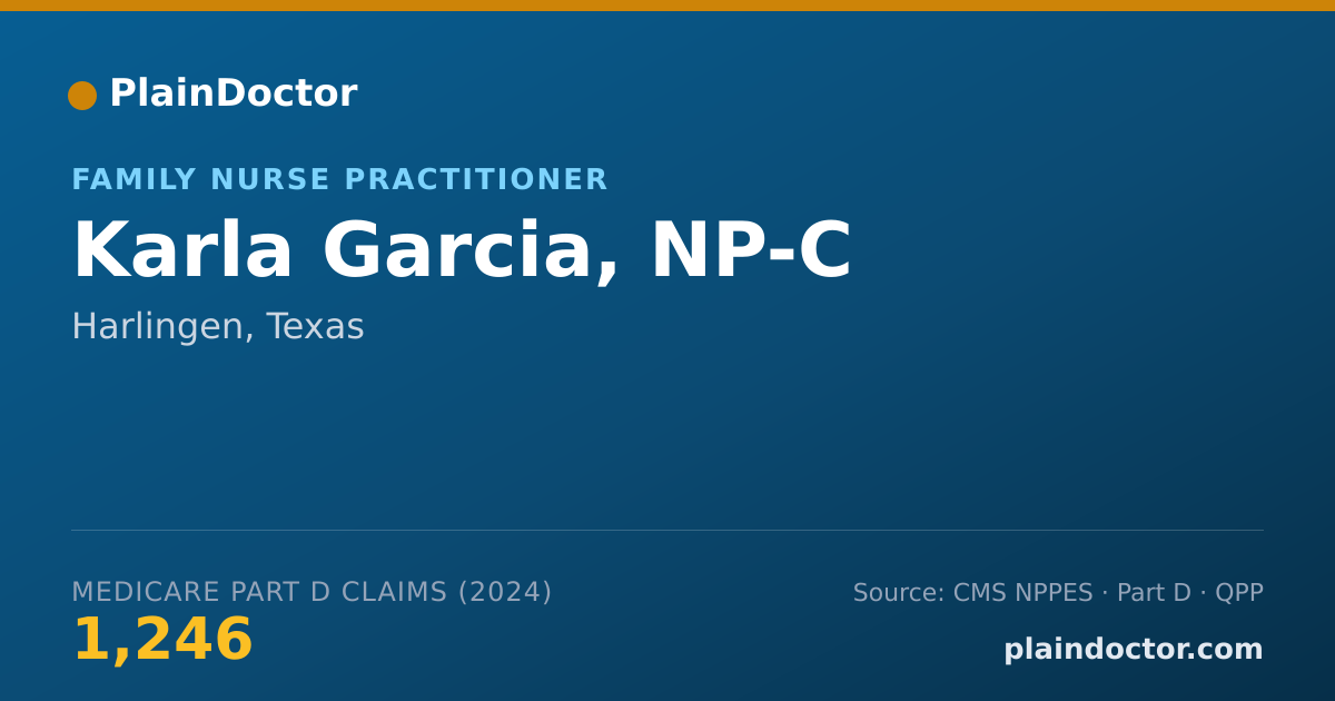 Shareable card for Karla Garcia, NP-C - Family Nurse Practitioner, Harlingen, TX