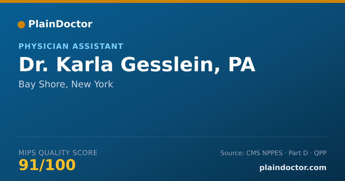 Shareable card for Karla Gesslein, PA - Physician Assistant, Bay Shore, NY