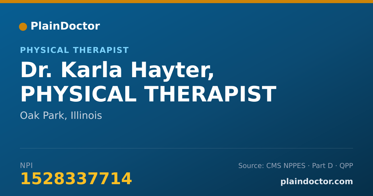 Shareable card for Karla Hayter, PHYSICAL THERAPIST - Physical Therapist, Oak Park, IL