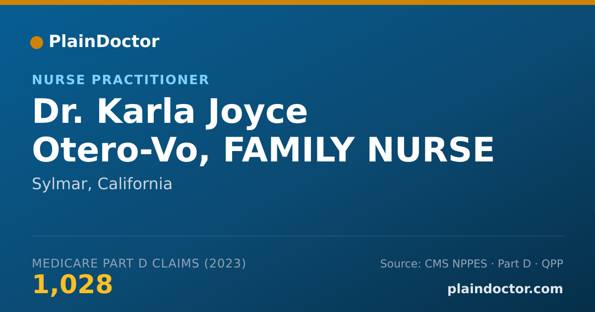 Shareable card for Karla Joyce Otero-Vo, FAMILY NURSE PRACTIT - Nurse Practitioner, Sylmar, CA