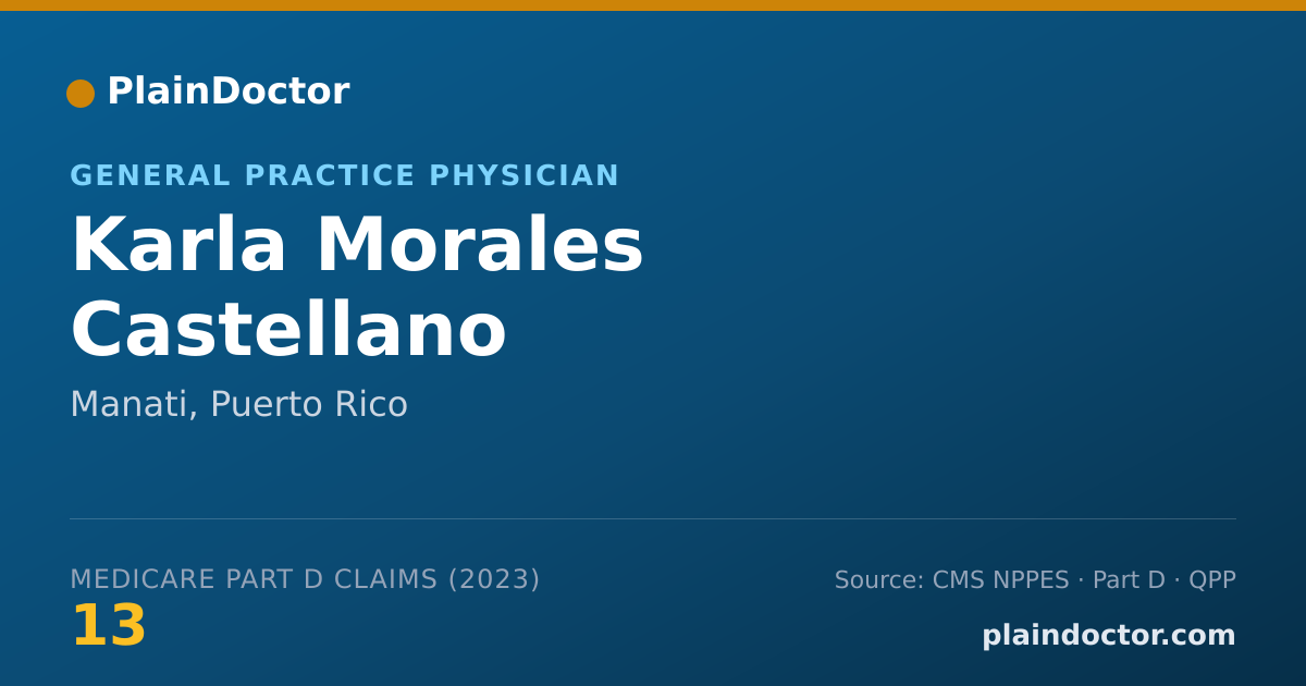 Shareable card for Karla Morales Castellano - General Practice Physician, Manati, PR