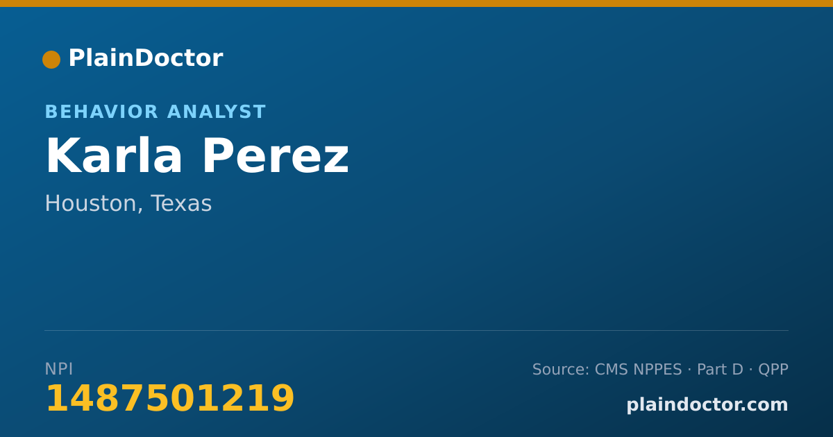 Shareable card for Karla Perez - Behavior Analyst, Houston, TX