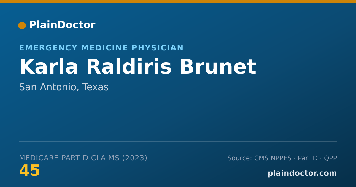 Shareable card for Karla Raldiris Brunet - Emergency Medicine Physician, San Antonio, TX