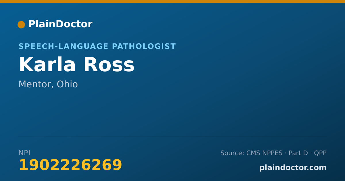 Shareable card for Karla Ross - Speech-Language Pathologist, Mentor, OH