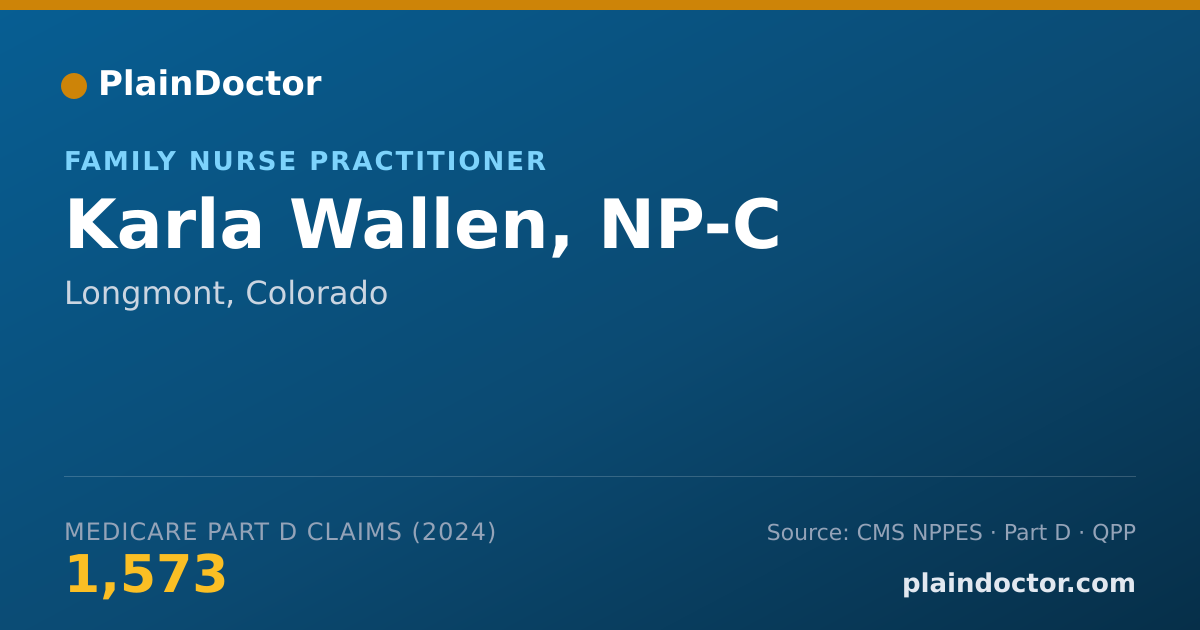 Shareable card for Karla Wallen, NP-C - Family Nurse Practitioner, Longmont, CO