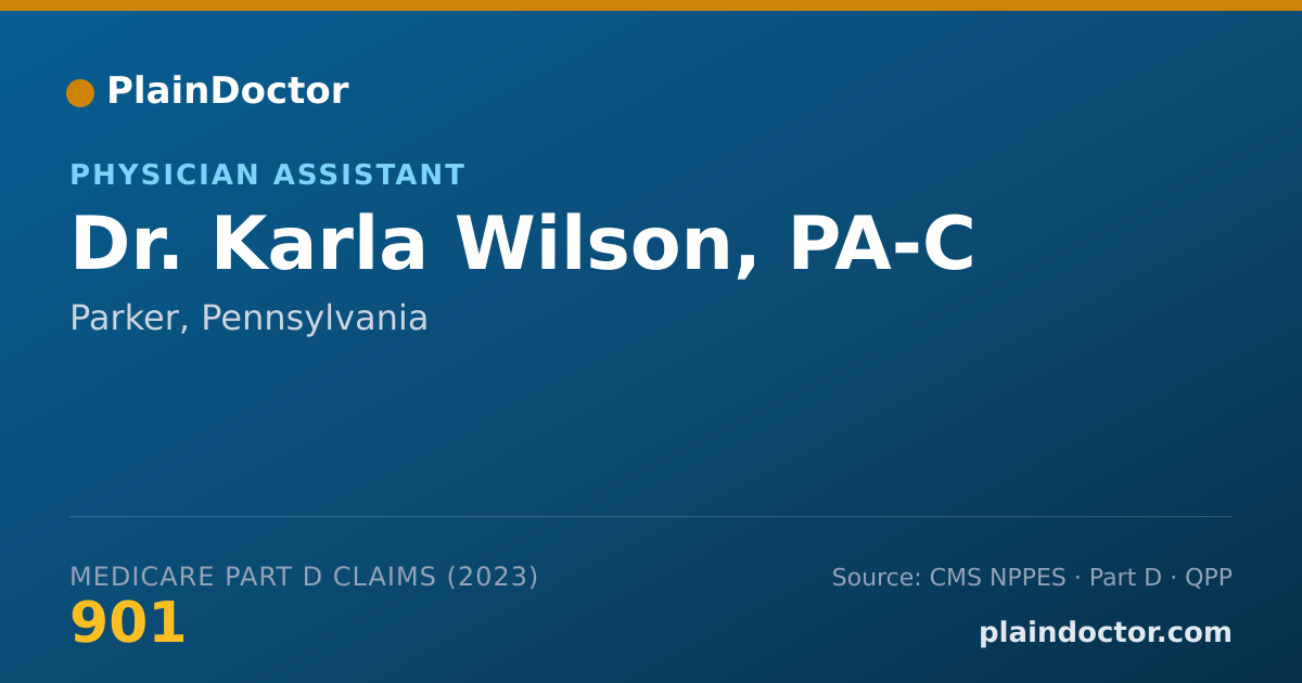 Shareable card for Karla Wilson, PA-C - Physician Assistant, Parker, PA