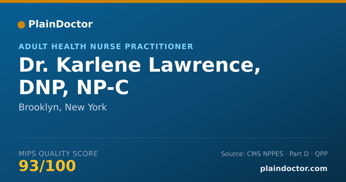 Shareable card for Karlene Lawrence, DNP, NP-C - Adult Health Nurse Practitioner, Brooklyn, NY