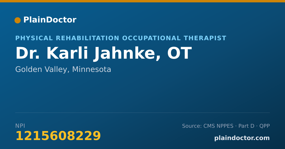 Shareable card for Karli Jahnke, OT - Physical Rehabilitation Occupational Therapist, Golden Valley, MN