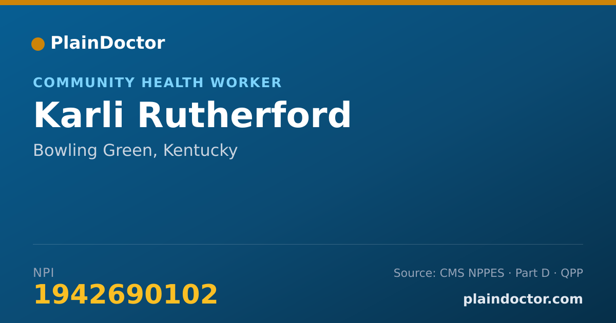 Shareable card for Karli Rutherford - Community Health Worker, Bowling Green, KY