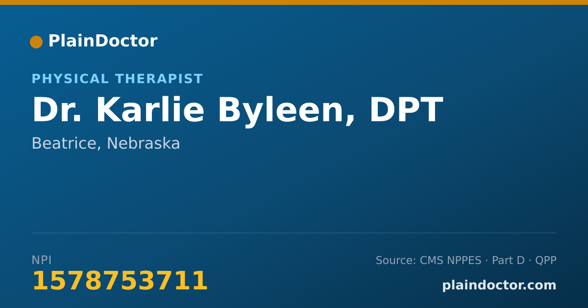 Shareable card for Karlie Byleen, DPT - Physical Therapist, Beatrice, NE