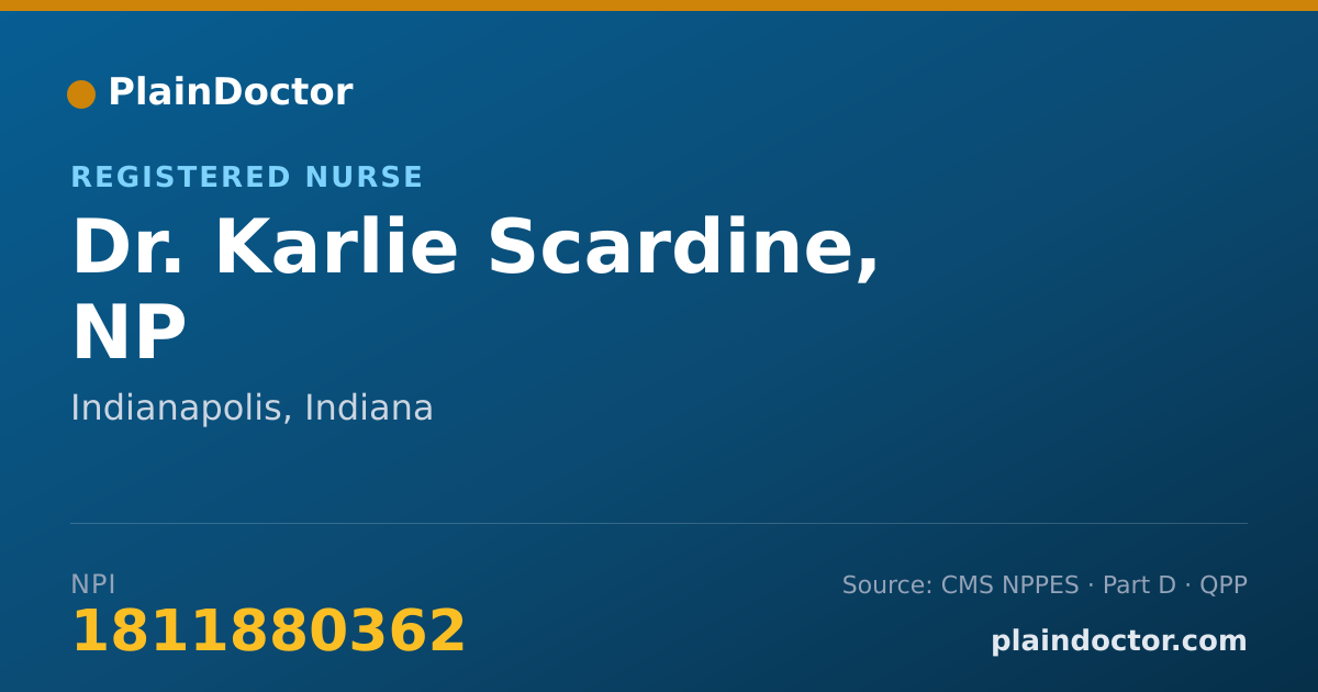 Shareable card for Karlie Scardine, NP - Registered Nurse, Indianapolis, IN