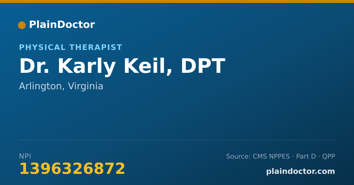 Shareable card for Karly Keil, DPT - Physical Therapist, Arlington, VA