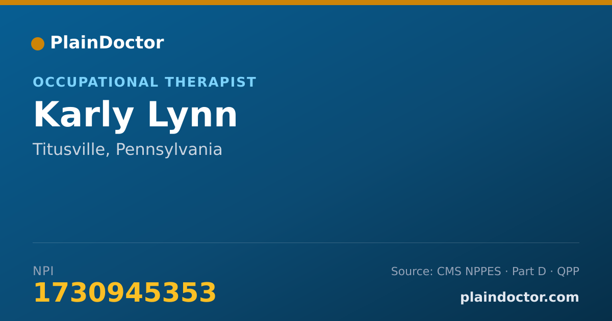 Shareable card for Karly Lynn - Occupational Therapist, Titusville, PA