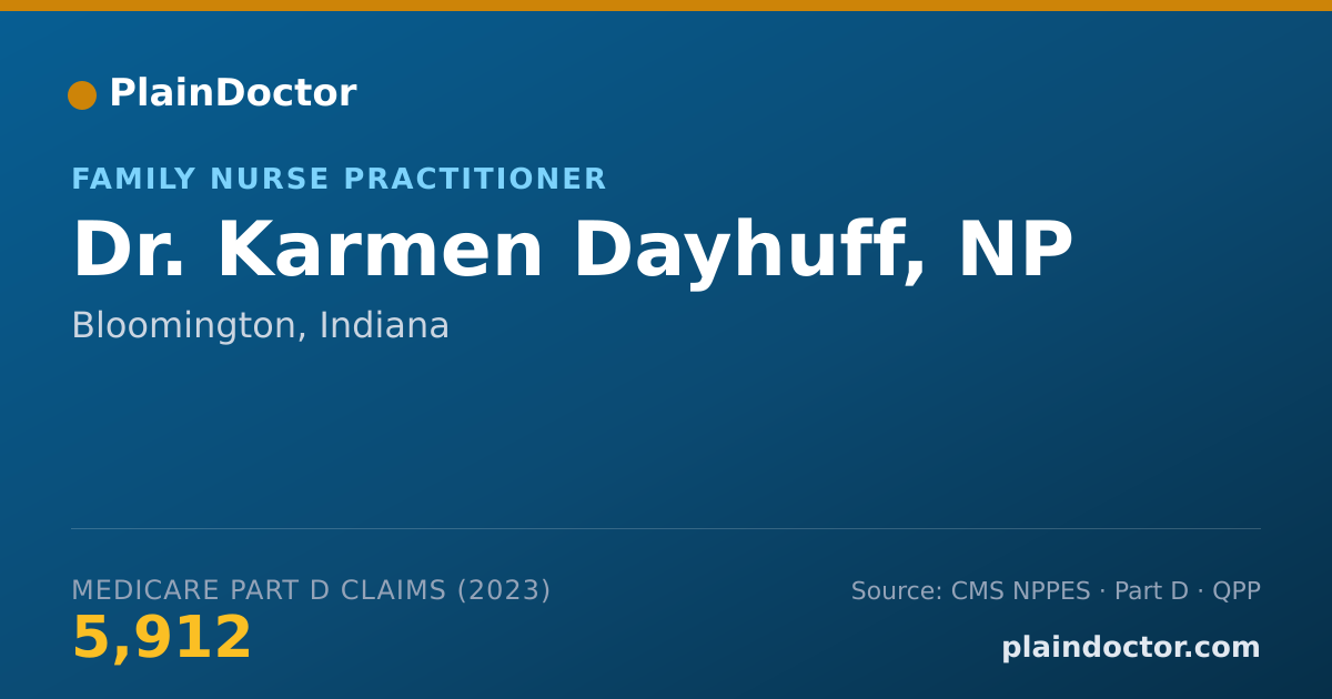 Shareable card for Karmen Dayhuff, NP - Family Nurse Practitioner, Bloomington, IN