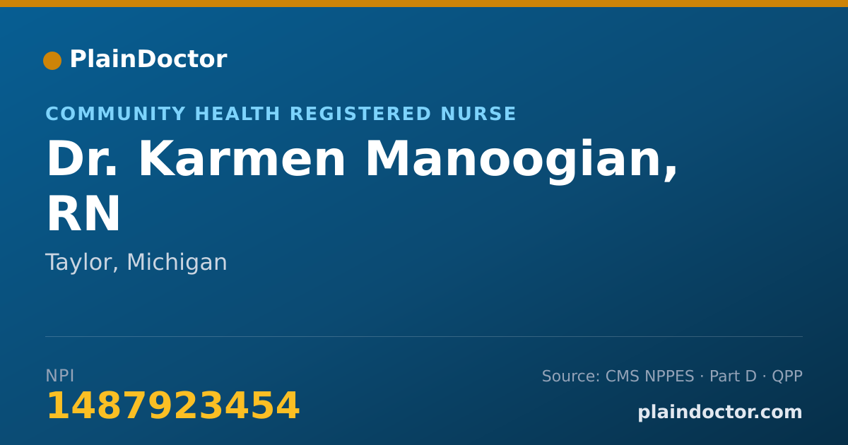 Shareable card for Karmen Manoogian, RN - Community Health Registered Nurse, Taylor, MI