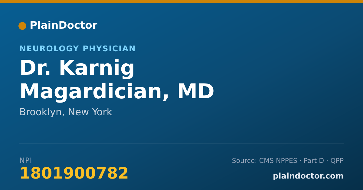 Shareable card for Karnig Magardician, MD - Neurology Physician, Brooklyn, NY
