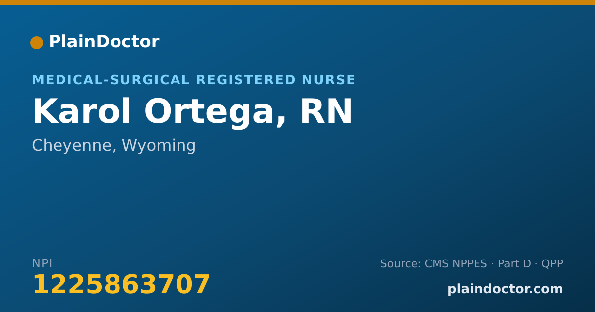 Shareable card for Karol Ortega, RN - Medical-Surgical Registered Nurse, Cheyenne, WY
