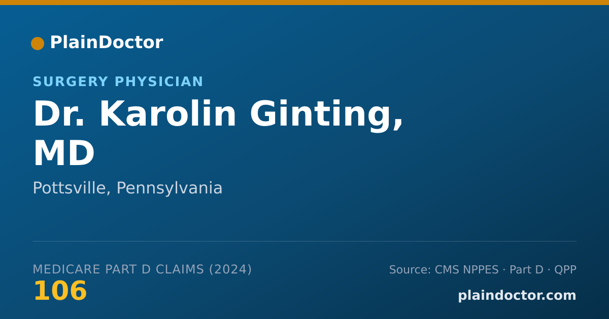 Shareable card for Karolin Ginting, MD - Surgery Physician, Pottsville, PA
