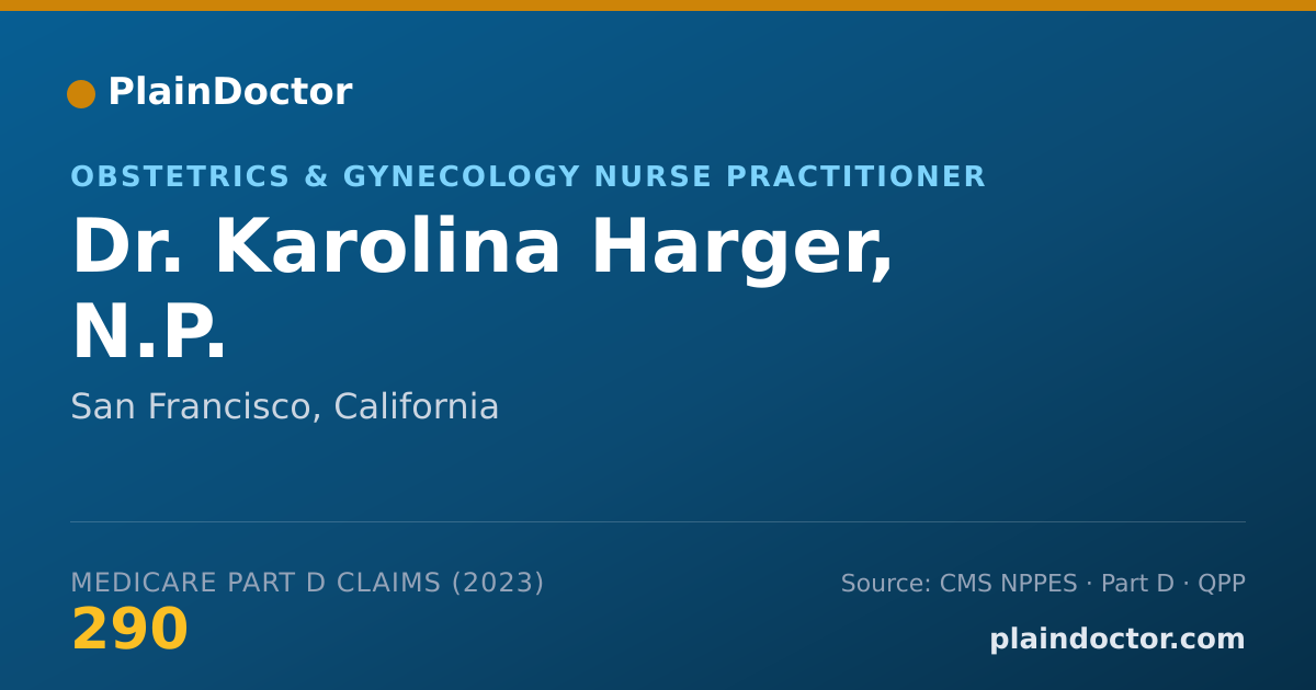 Shareable card for Karolina Harger, N.P. - Obstetrics & Gynecology Nurse Practitioner, San Francisco, CA