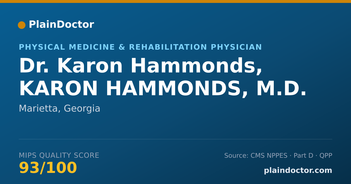 Shareable card for Karon Hammonds, KARON HAMMONDS, M.D. - Physical Medicine & Rehabilitation Physician, Marietta, GA