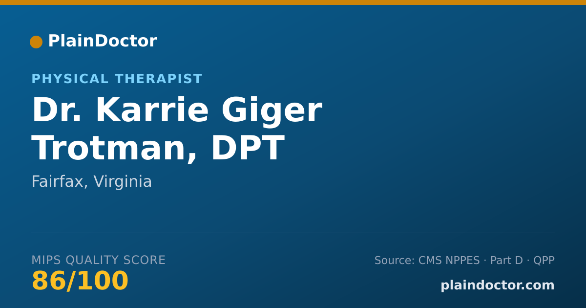 Shareable card for Karrie Giger Trotman, DPT - Physical Therapist, Fairfax, VA