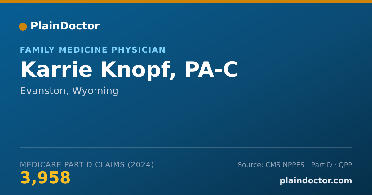 Shareable card for Karrie Knopf, PA-C - Family Medicine Physician, Evanston, WY