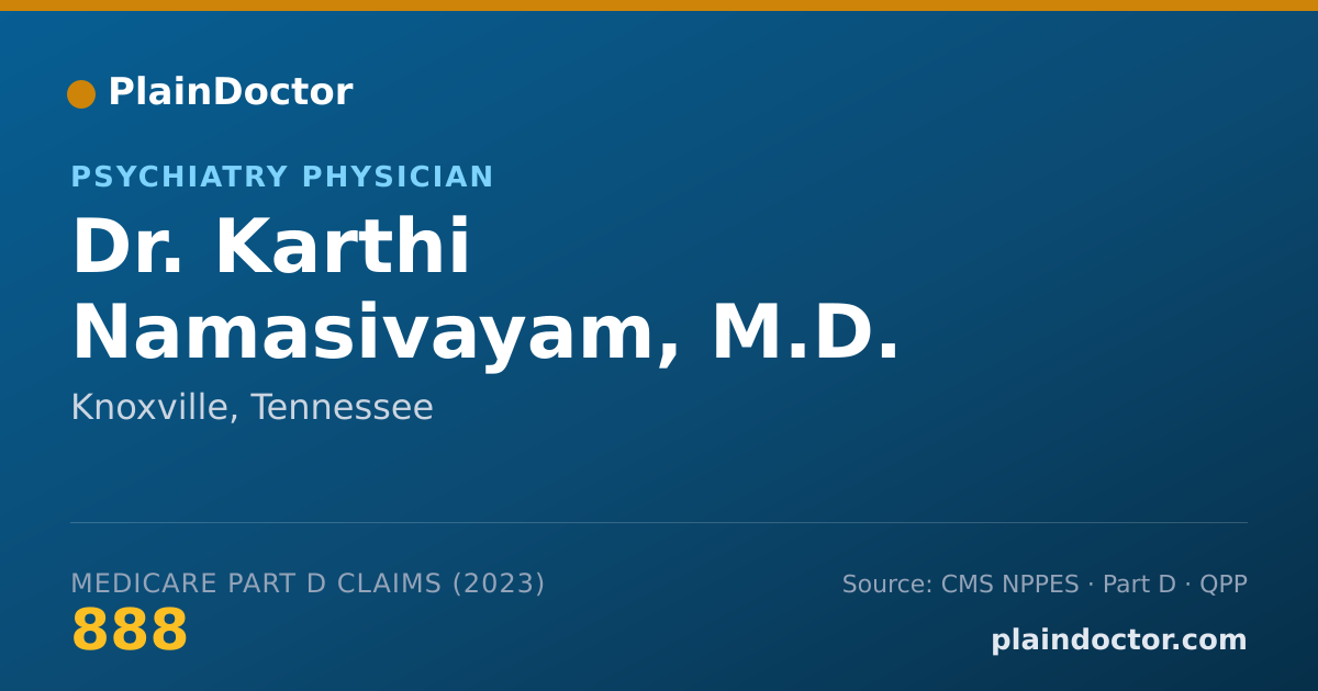 Shareable card for Karthi Namasivayam, M.D. - Psychiatry Physician, Knoxville, TN