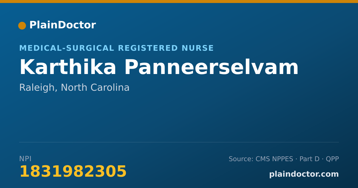 Shareable card for Karthika Panneerselvam - Medical-Surgical Registered Nurse, Raleigh, NC
