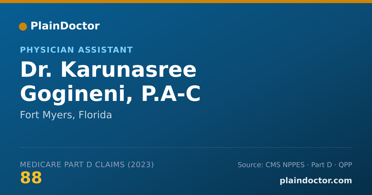 Shareable card for Karunasree Gogineni, P.A-C - Physician Assistant, Fort Myers, FL