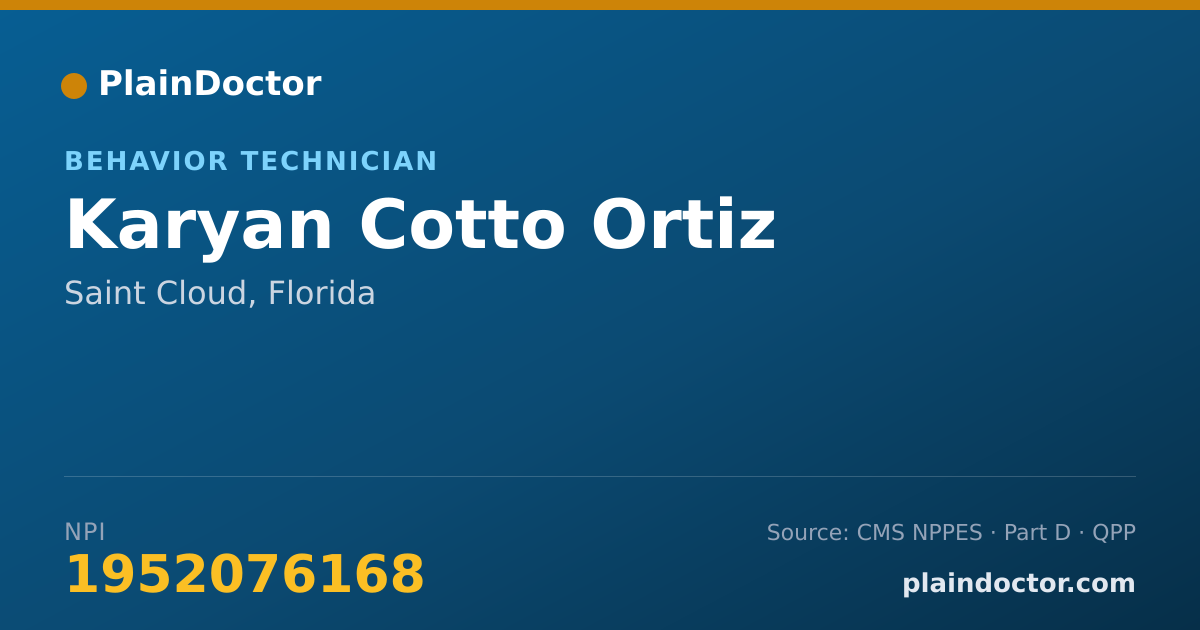 Shareable card for Karyan Cotto Ortiz - Behavior Technician, Saint Cloud, FL