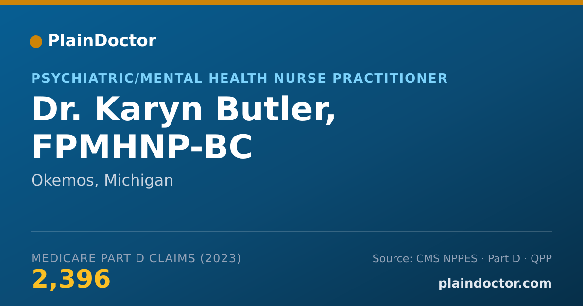 Shareable card for Karyn Butler, FPMHNP-BC - Psychiatric/Mental Health Nurse Practitioner, Okemos, MI