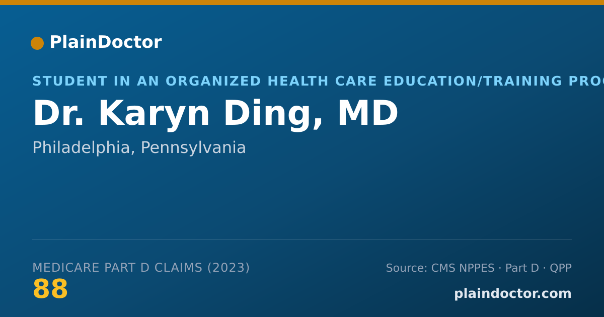 Shareable card for Karyn Ding, MD - Student in an Organized Health Care Education/Training Program, Philadelphia, PA